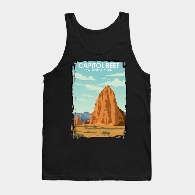 Capitol Reef National Park Vintage and Retro Travel Poster Tank Top by jornvanhezik